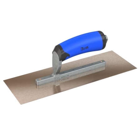 Steel City Trowels By Bon Finish Trowel, Sqr, Golden Stainless, 11.5X4, Comfort Grip, Short Shank 67-137